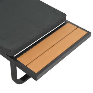 Градински ъглов комплект с възглавници, 2 части, алуминий, WPC