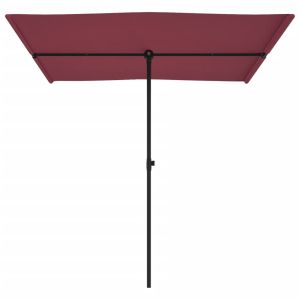 Градински чадър с алуминиев прът, 2x1,5 м, бордо червен