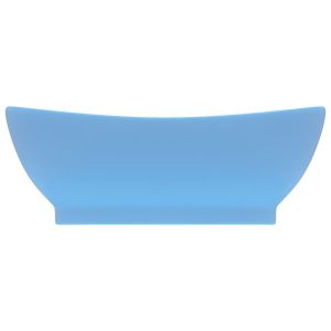 Мивка с преливник лукс овал светлосин мат 58,5x39 см керамика