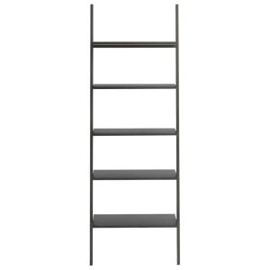 Етажерка стълба с 5 рафта черна 64x34x185,5 см