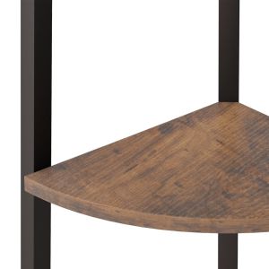 Ъглов рафт с 4 нива, тъмнокафяв и черен, 45,5x31,5x150 см