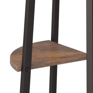 Ъглов рафт с 4 нива, тъмнокафяв и черен, 45,5x31,5x150 см