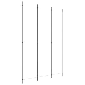 Параван за стая, 3 панела, бял, 150x220 см, плат