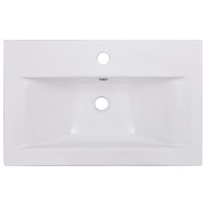 Мивка за вграждане, 61x39,5x18,5 см, керамична, бяла