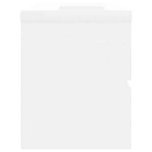 Шкаф за баня с вградена мивка, бял, инженерно дърво