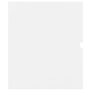 Шкаф за баня с вградена мивка, бял, инженерно дърво