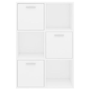 Шкаф за съхранение, бял, 60x29,5x90 см, инженерно дърво