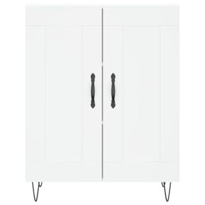 Сайдборд, бял, 69,5x34x90 см, инженерно дърво