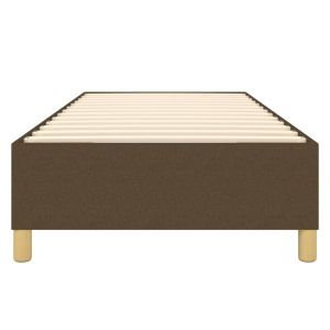 Рамка за легло с пружини, тъмнокафява, 90x200 см, плат