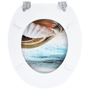 WC тоалетна седалка с капак МДФ морски дизайн