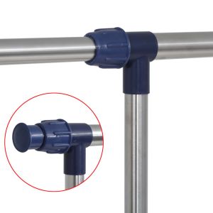 Регулируема стойка за дрехи, стомана, 165x44x150 см, сребриста