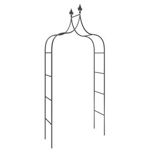 Градински арки, 2 бр, черни, 120x38x260 см, стомана