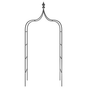 Градински арки, 2 бр, черни, 120x38x260 см, стомана