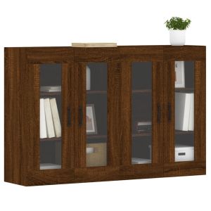 Стенни шкафове, 2 бр, кафяв дъб, инженерно дърво