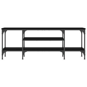 ТB шкаф, черен, 121x35x45 см, инженерно дърво и желязо