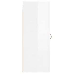 Стенен шкаф бял гланц 34,5x34x90 см