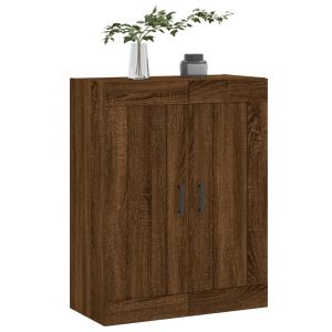Стенен шкаф кафяв дъб 69,5x34x90 см инженерно дърво