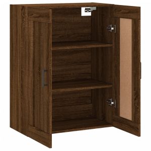 Стенен шкаф кафяв дъб 69,5x34x90 см инженерно дърво