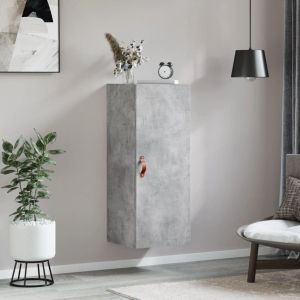Стенен шкаф бетонно сив 34,5x34x90 см