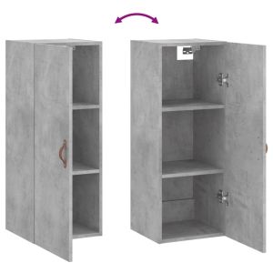 Стенен шкаф бетонно сив 34,5x34x90 см