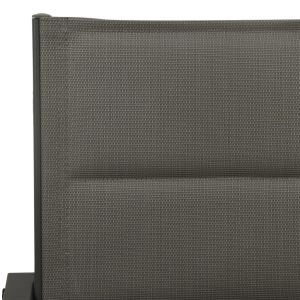 Градински трапезен комплект 3 части черен стомана и текстилен