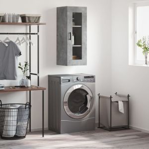 Стенен шкаф бетонно сив 34,5x34x90 см