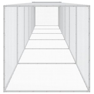 Клетка за пилета с покрив светлосива 603x98x90 см стомана