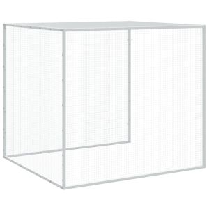 Клетка за пилета с покрив светлосива 603x98x90 см стомана
