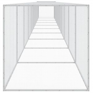 Клетка за пилета с покрив светлосива 1003x98x90 см стомана