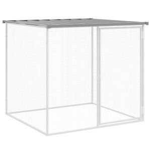 Клетка за пилета с покрив светлосива 1003x98x90 см стомана