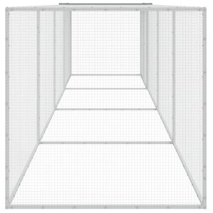 Клетка за пилета с покрив светлосива 403x98x90 см стомана