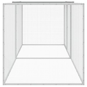 Клетка за пилета с покрив светлосива 203x98x90 см стомана