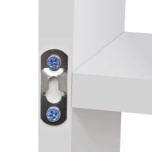 Стенна полица/рафт с 8 открити отделения, цвят бял