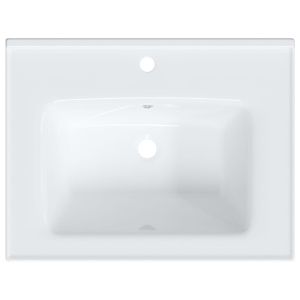 Мивка за баня, бяла, 61x48x19,5 см, правоъгълна, керамика