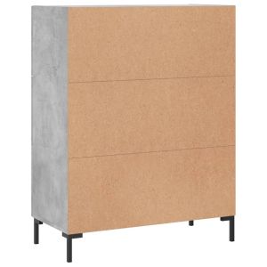 Сайдборд, бетонно сив, 69,5x34x90 см, инженерно дърво