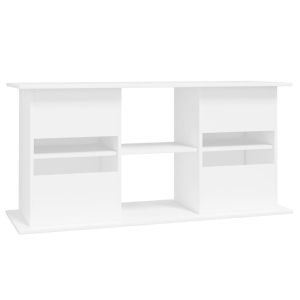 Поставка за аквариум, бяла, 121x41x58 см, инженерно дърво