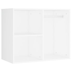 LED тоалетка с 2 шкафа, бяла, инженерно дърво