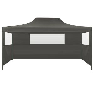 Сгъваема парти шатра с 3 странични стени 3х4 м стомана антрацит