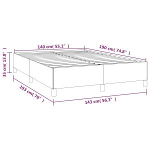 Рамка за легло, капучино, 140x190 см, изкуствена кожа