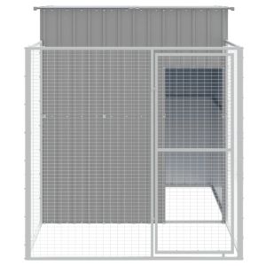 Кучешка къща със заграждение 165x251x181 см поцинкована стомана