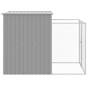 Кучешка къща със заграждение 165x251x181 см поцинкована стомана