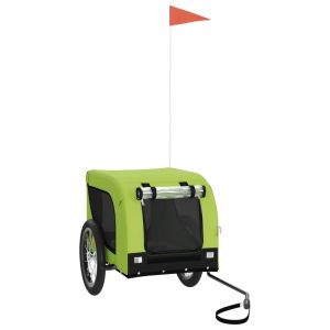 Ремарке за колело за любимци зелено черно Оксфорд плат и желязо