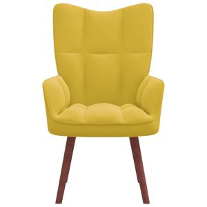 Релакс стол, горчица жълто, кадифе