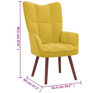 Релакс стол, горчица жълто, кадифе