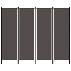 Параван за стая, 4 панела, антрацит, 200x180 см