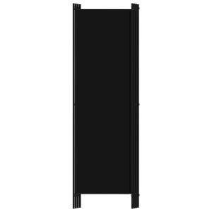 Параван за стая, 4 панела, черен, 200x180 см