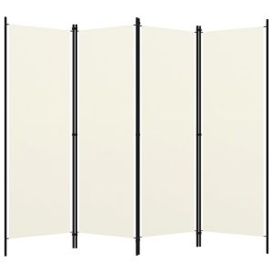 Параван за стая, 4 панела, бял, 200x180 см