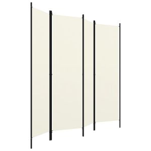 Параван за стая, 4 панела, бял, 200x180 см