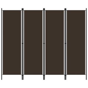 Параван за стая, 4 панела, кафяв, 200x180 см