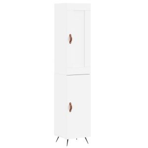 Висок шкаф, бял, 34,5x34x180 см, инженерно дърво